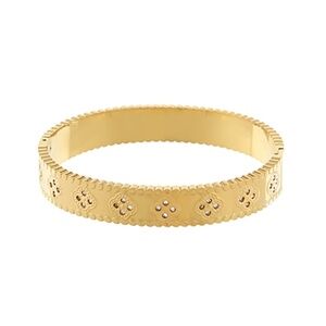 Pave CZ Clover Bangle Bracelet